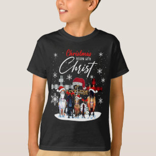 T-shirt Noël du cheval commence avec le Christ Bullmastiff