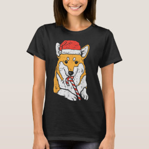 T-shirt Noël du chien de Santa Hat Corgi