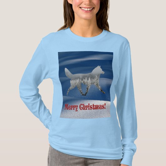 T-shirt Noël du chien de traîneau (Devant)