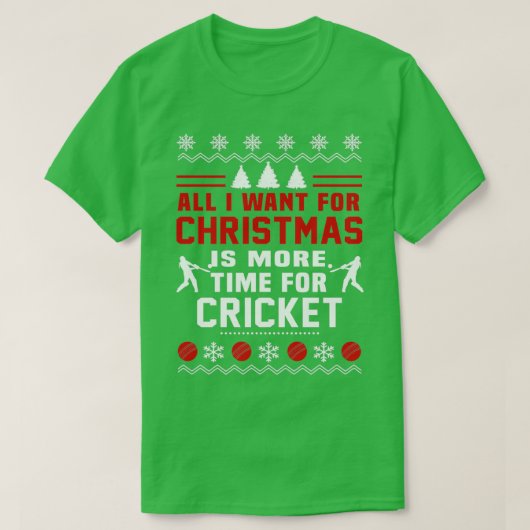 T-shirt Noël du cricket (Design devant)