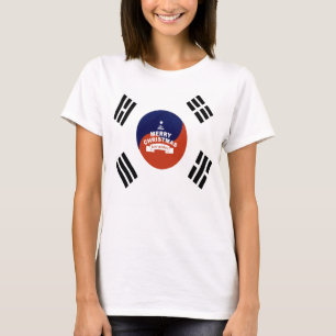 T-shirt Noël du drapeau sud-coréen : Joyeux voeux de Noël