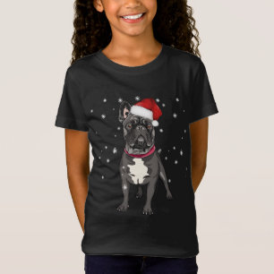 T-Shirt Noël du gentil Bulldog français Père Noël
