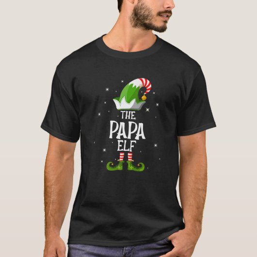 T-shirt Noël du groupe de jumelage de famille Papa Elf (Devant)