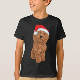 T-shirt Noël du mignon chien Père Noël Doodle