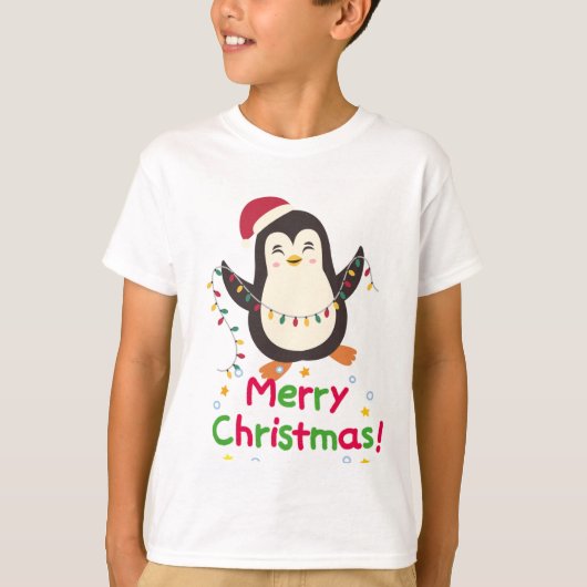 T-shirt Noël du mignon pingouin (Devant)