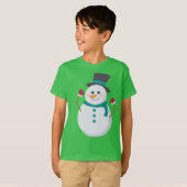 T-shirt Noël du mignon Snowman (Devant entier)