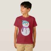 T-shirt Noël du mignon Snowman (Devant entier)