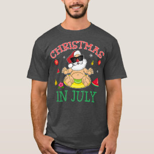 T-shirt Noël du Père Noël en juillet Boys Tropical Hawaii
