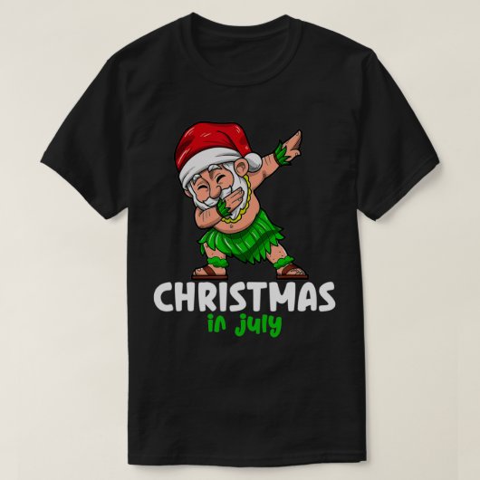 T-shirt Noël du Père Noël en juillet fête été v (Design devant)