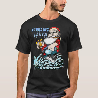 T-shirt Noël Du Père Noël Gel Avec Un Gel Drôle
