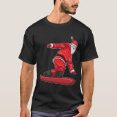 T-shirt Noël du Père Noël snowboard (Devant)