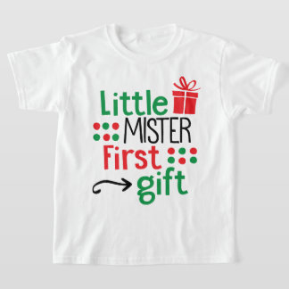T-shirt Noël du premier cadeau de Little Mister