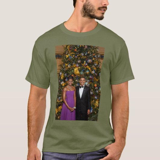 T-shirt Noël du président Barack Obama et de Michelle (Devant)