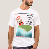 T-shirt Noël du surf de plage (Devant)