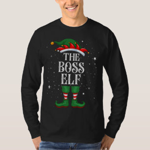 T-shirt Noël Elfe Matching Famille Amusante Le Boss Elf