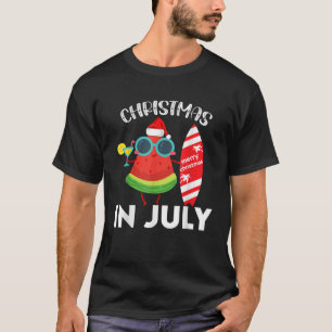 T-shirt Noël En Juillet 2021 Pastèque Xmas Arbre Été