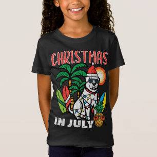 T-Shirt Noël En Juillet Amoureux des chiens Beach Noël Été