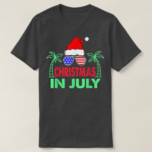T-shirt Noël En Juillet Amusant 4 juillet Plage Été S (Design devant)