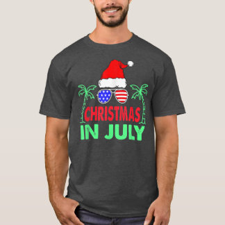 T-shirt Noël En Juillet Amusant 4 juillet Plage Été S