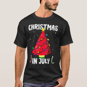 T-shirt Noël En Juillet Arbre De Noël Pastèque Été