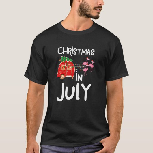 T-shirt Noël En Juillet Camping Été (Devant)