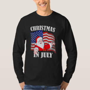 T-shirt Noël En Juillet Chemise Rétro Hipster Père Noël 4è