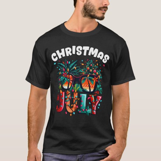 T-shirt Noël En Juillet Chemise | Summer Beach Vacances (Devant)