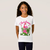 T-Shirt NOËL EN JUILLET CUTE PÈRE NOËL FLAMANT ROSE (Devant entier)