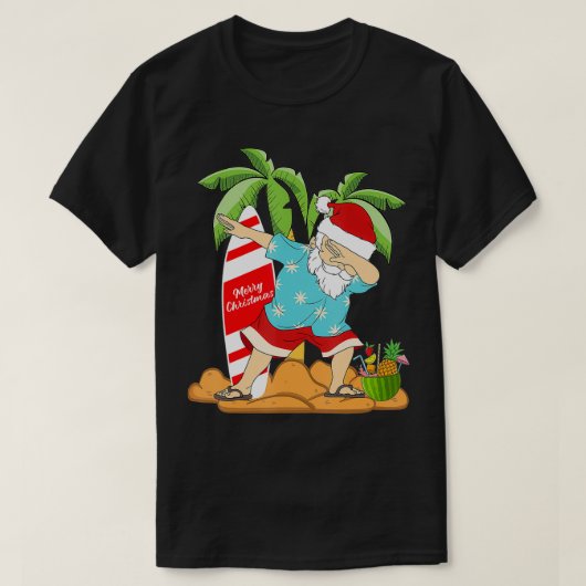 T-shirt Noël En Juillet Dabbing Père Noël Eté Watermelon (Design devant)