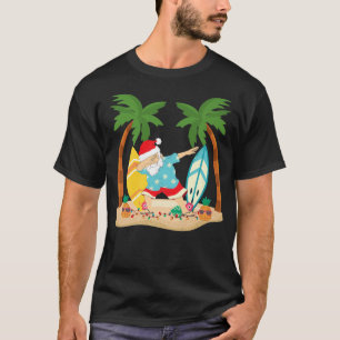 T-shirt Noël en juillet Dabbing Père Noël - Plage tropical