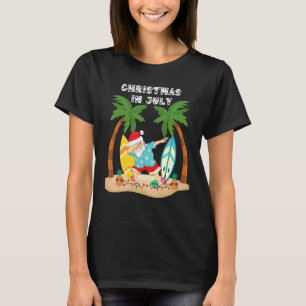 T-shirt Noël En Juillet Dabbing Père Noël Tropical Beach S
