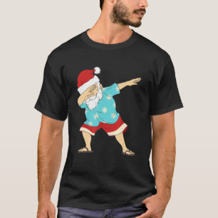 T-shirt Noël En Juillet Dabbing Santa Claus Sum Hawaiian