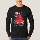 T-shirt Noël En Juillet Été Noël Père Noël Watermelo (Devant)