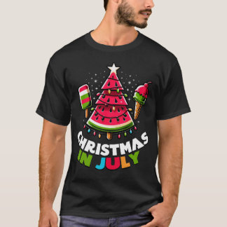 T-shirt Noël En Juillet Été Psaulon Arbre À Popsicles
