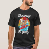 T-shirt Noël En Juillet Été Santa Claus Surf Hawai (Devant)
