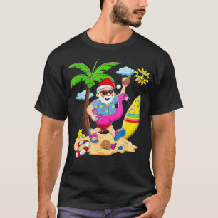 T-shirt Noël En Juillet Fête Hawaï Été Père Noël Surf