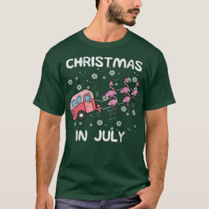 T-shirt Noël En Juillet Flamant rose Trailer Été Noël Cam