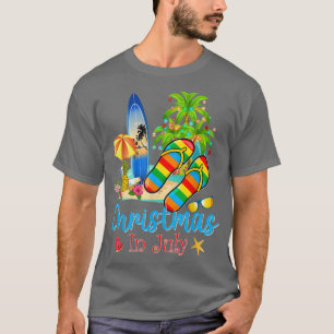 T-shirt Noël en juillet Flip Flops Summer Vacances Plage
