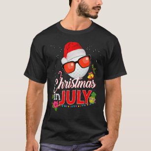 T-shirt Noël En Juillet Golf Lunettes De Golf Santa Hat Su