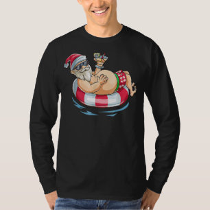 T-shirt Noël En Juillet Hawaii Père Noël Floatie Été