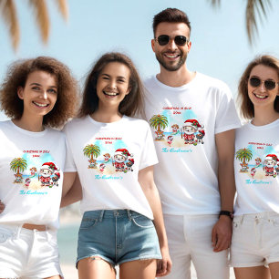 T-shirt Noël En Juillet Joli Père Noël Tropical Nom Été