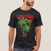 T-shirt Noël En Juillet Palm Tree Xmas Tree Tropical Haw (Devant)