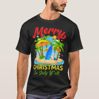 T-shirt Noël en juillet Palmier Arbre de Noël Plage d'Arbr