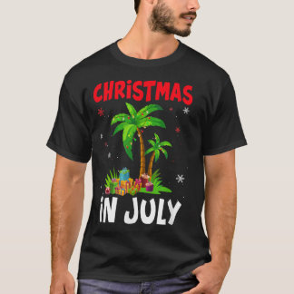 T-shirt Noël En Juillet Palmier Arbre Xmas Plage Arbre Été