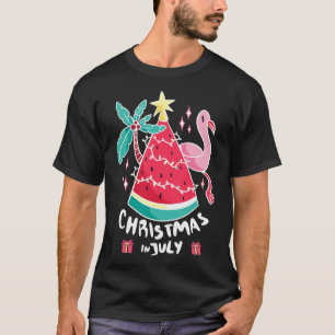 T-shirt Noël en Juillet Pastèque Arbre de Noël d'Été