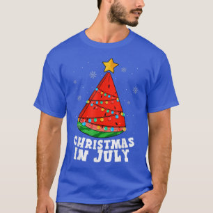T-shirt Noël En Juillet Pastèque Arbre Vacances Été