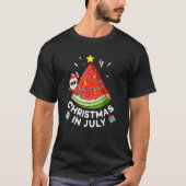 T-shirt Noël En Juillet Pastèque Père Noël Tree Lights Sum (Devant)