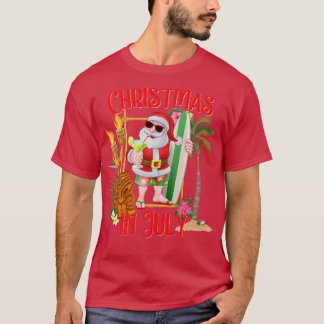 T-shirt Noël en juillet Père Noël avec Margarita et Surf 