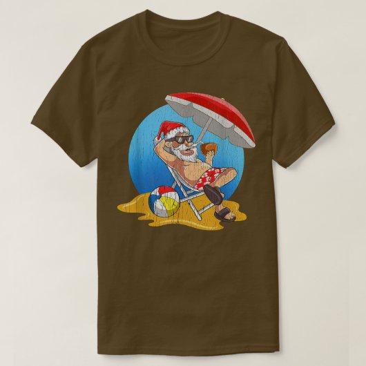 T-shirt Noël en juillet Père Noël Hawaiian T (Design devant)