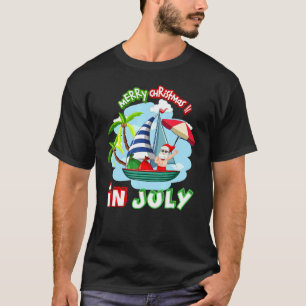 T-shirt Noël En Juillet Père Noël Summer Beach Vacances 4